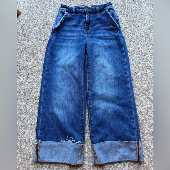 Risen Stella Wide Cuff Cropped Jeans sold out online size 24 - Picture 1 of 4